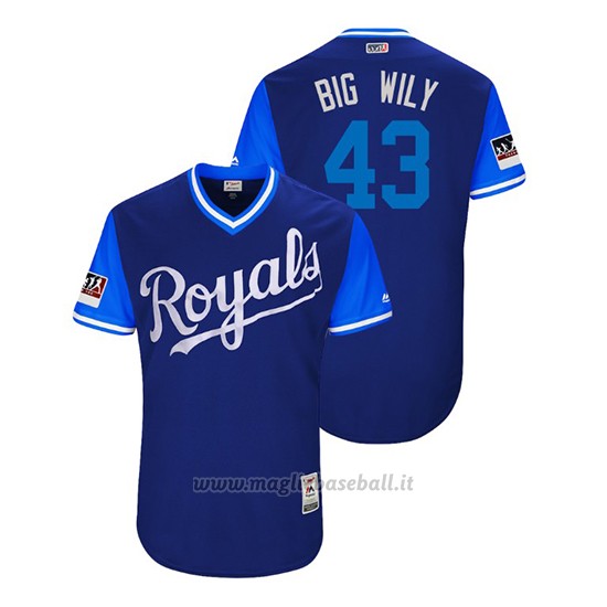 Maglia Baseball Uomo Kansas City Royals Wily Peralta 2018 Llws Players Weekend Big Wily Royal